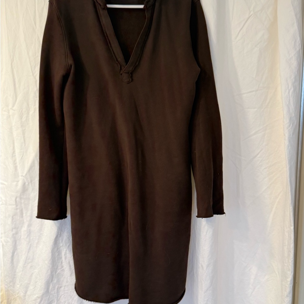 Frank & Eileen Long-Sleeve V-Neck Knit Dress in Chocolate
